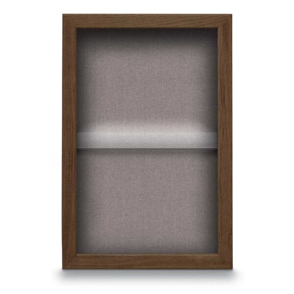 Indoor Enclosed Combo Board, 48"x36", Black Frame/Grey & Buff